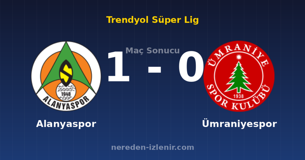 Alanyaspor 1-0 Ümraniyespor