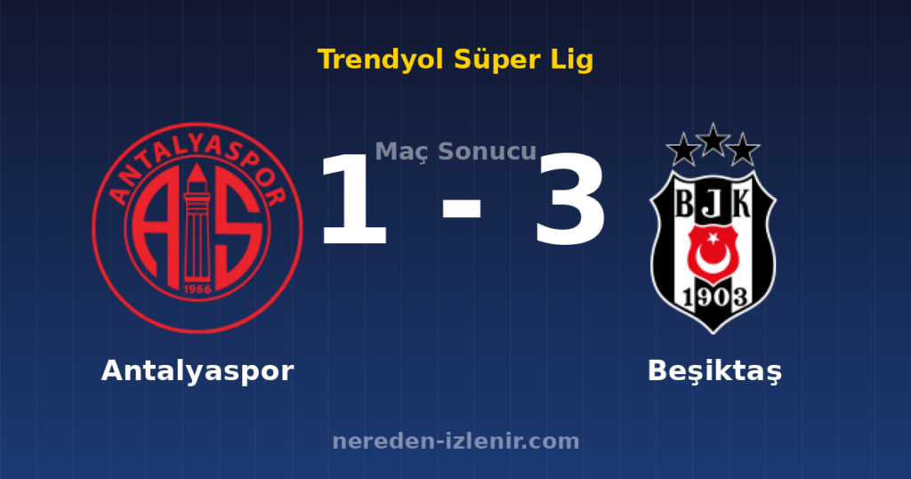 Antalyaspor 1-3 Beşiktaş
