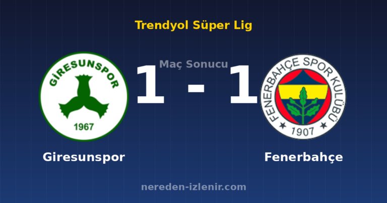 Giresunspor 1-1 Fenerbahçe