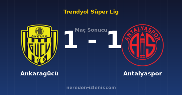 Ankaragücü 1-1 Antalyaspor