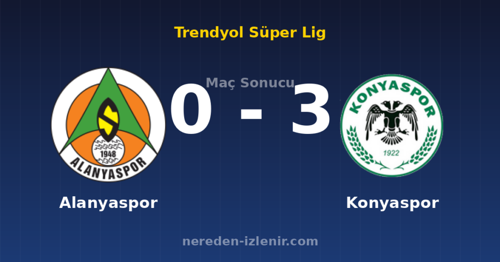 Alanyaspor 0-3 Konyaspor