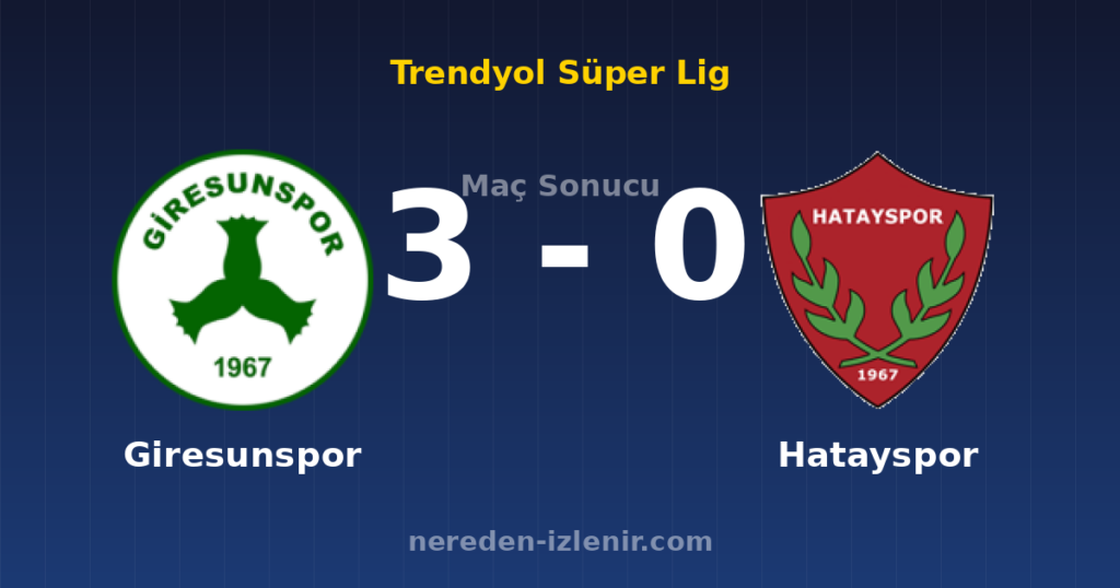 Giresunspor 3-0 Hatayspor