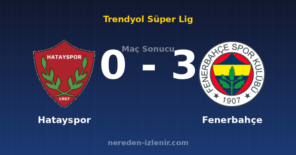 Hatayspor 0-3 Fenerbahçe