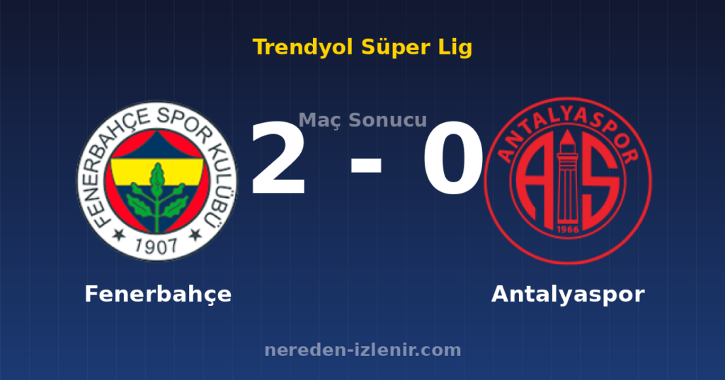 Fenerbahçe 2-0 Antalyaspor