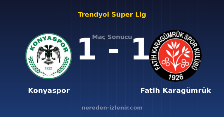 Konyaspor 1-1 Fatih Karagümrük