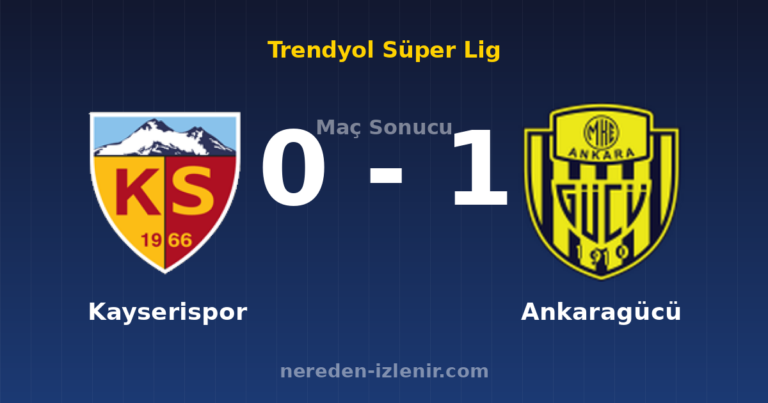 Kayserispor 0-1 Ankaragücü