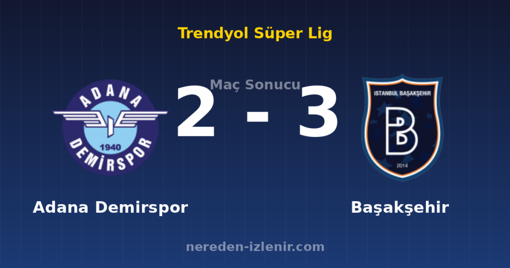 Adana Demirspor 2-3 Başakşehir