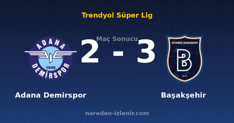 Adana Demirspor 2-3 Başakşehir