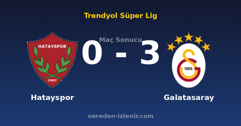 Hatayspor 0-3 Galatasaray