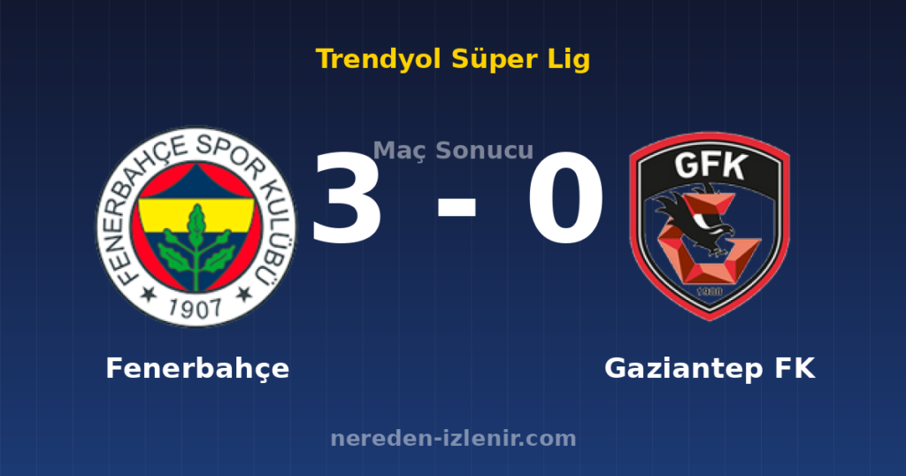 Fenerbahçe 3-0 Gaziantep FK