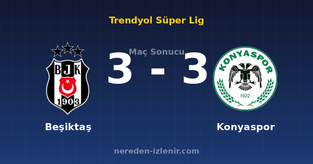 Beşiktaş 3-3 Konyaspor