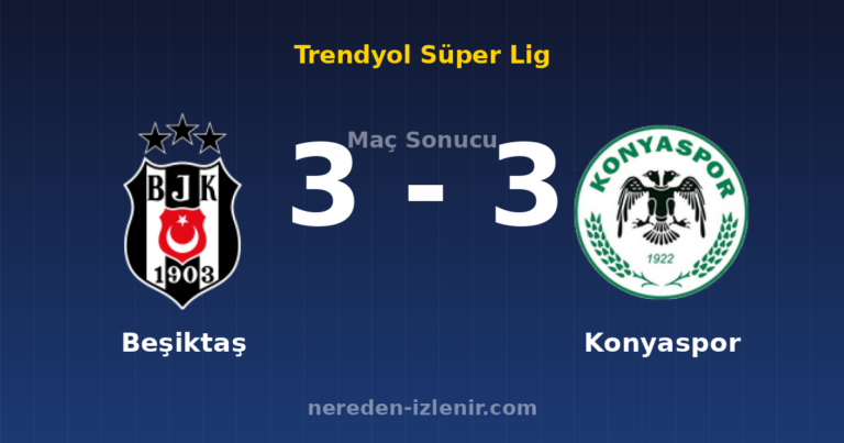 Beşiktaş 3-3 Konyaspor