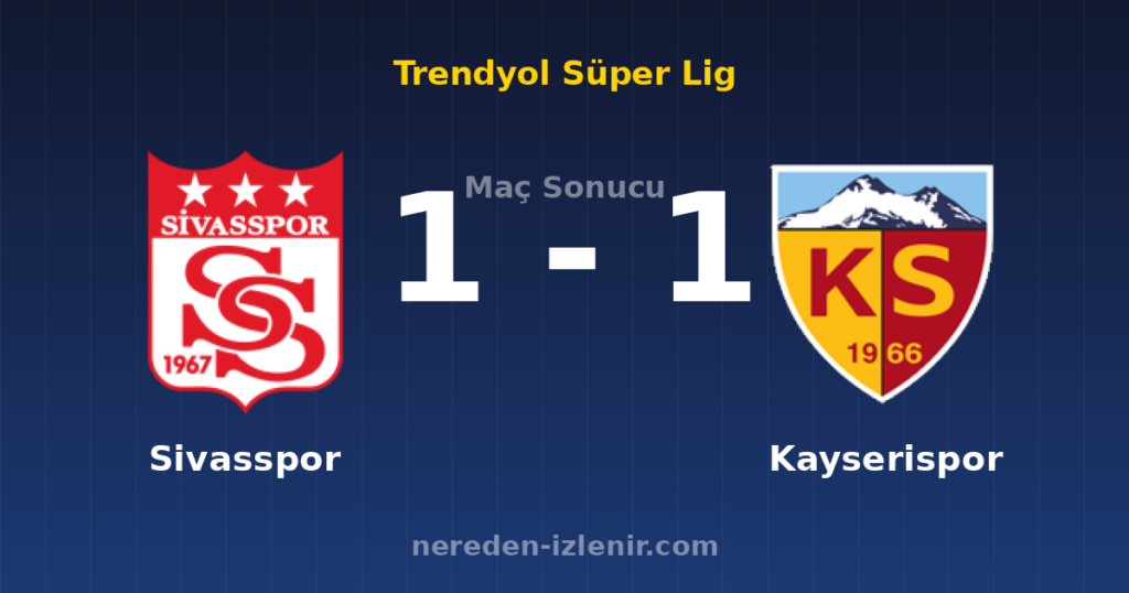 Sivasspor 1-1 Kayserispor
