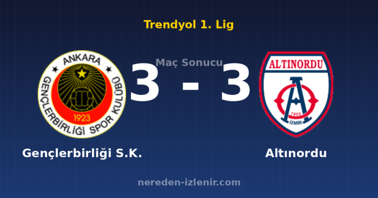 Gençlerbirliği S.K. 3-3 Altınordu