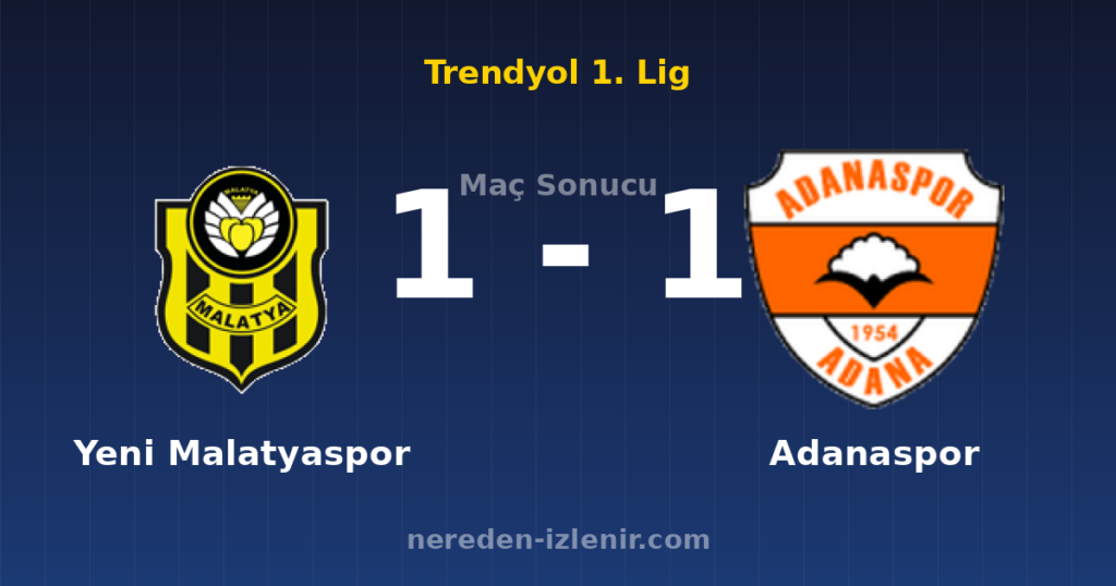 Yeni Malatyaspor 1-1 Adanaspor