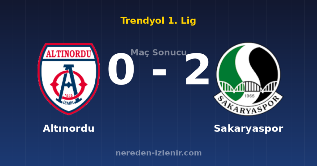 Altınordu 0-2 Sakaryaspor