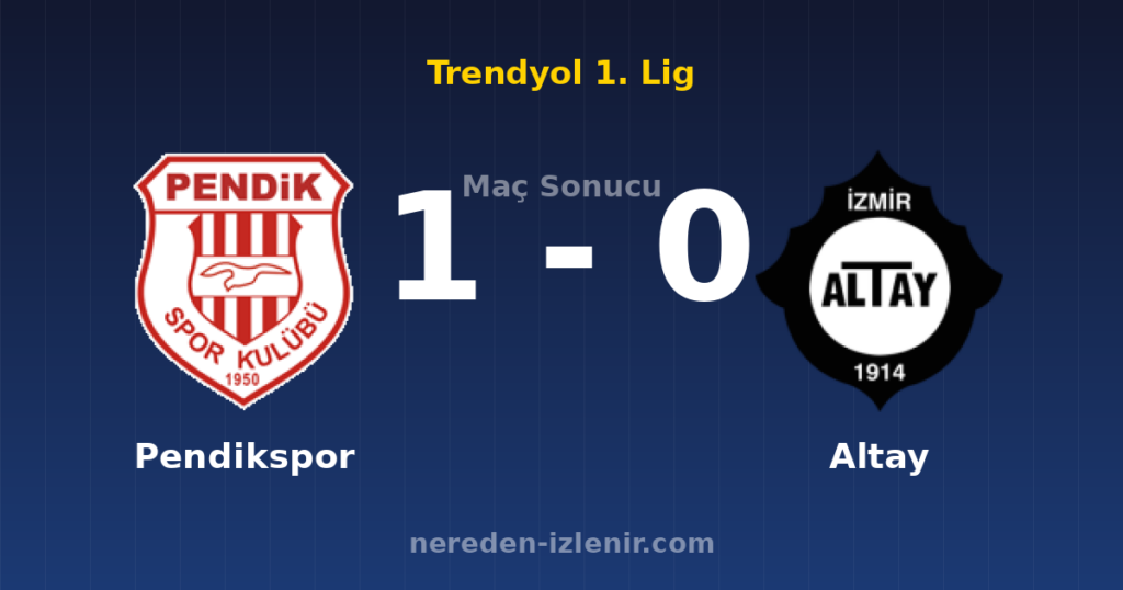 Pendikspor 1-0 Altay