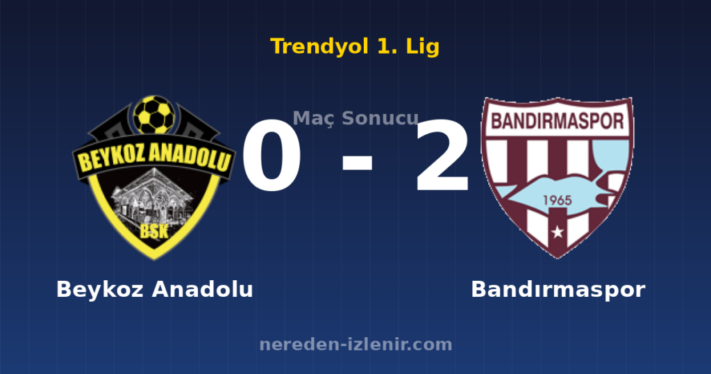 Beykoz Anadolu 0-2 Bandırmaspor