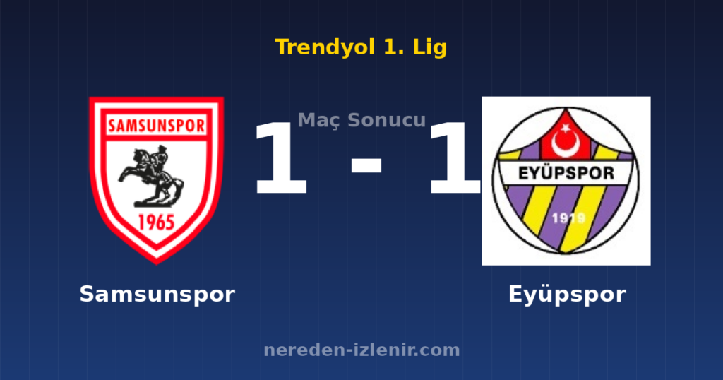 Samsunspor 1-1 Eyüpspor