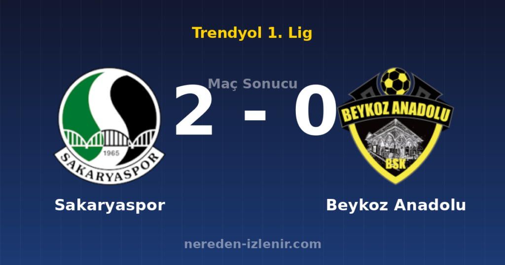 Sakaryaspor 2-0 Beykoz Anadolu
