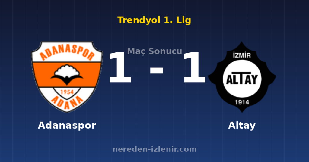 Adanaspor 1-1 Altay