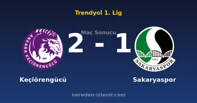 Keçiörengücü 2-1 Sakaryaspor