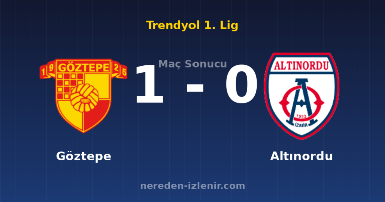 Göztepe 1-0 Altınordu