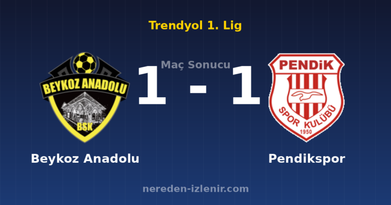 Beykoz Anadolu 1-1 Pendikspor