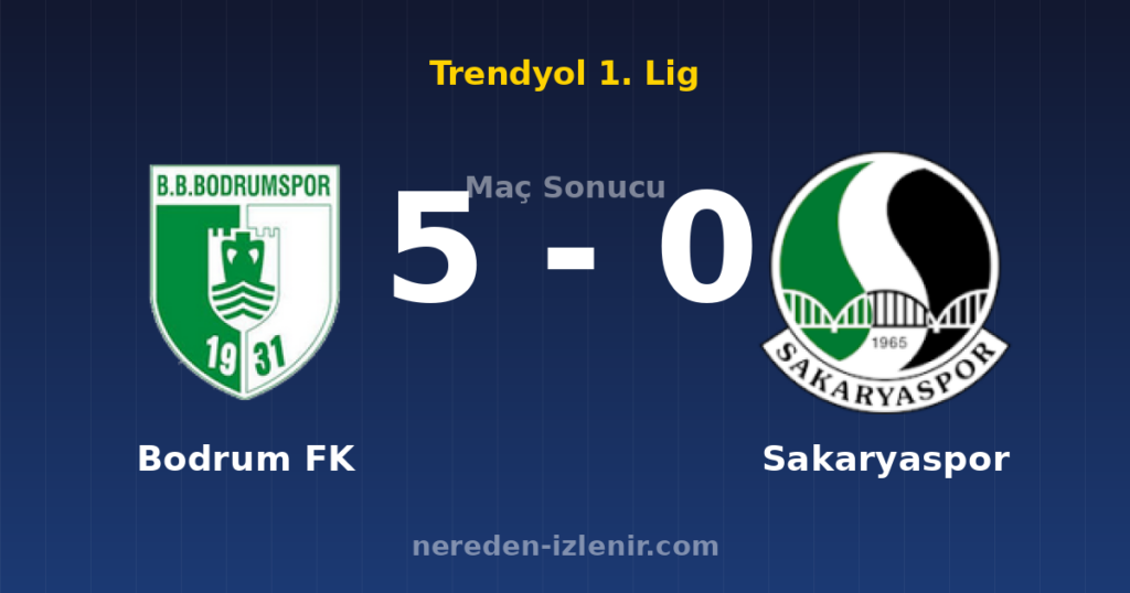 Bodrum FK 5-0 Sakaryaspor