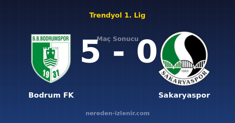 Bodrum FK 5-0 Sakaryaspor