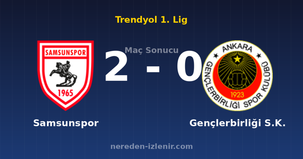 Samsunspor 2-0 Gençlerbirliği S.K.
