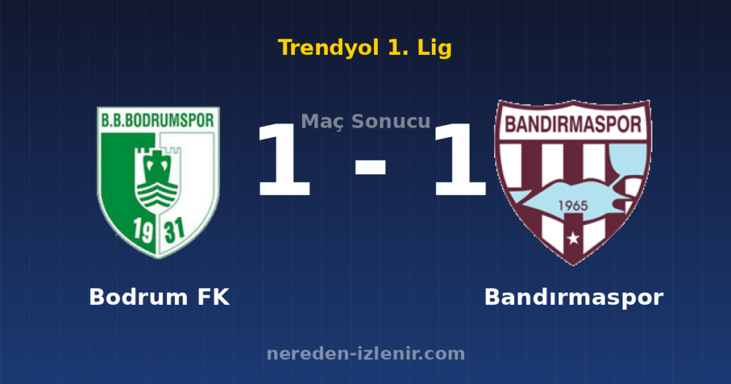 Bodrum FK 1-1 Bandırmaspor