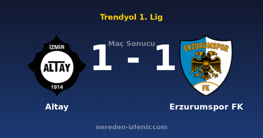 Altay 1-1 Erzurumspor FK