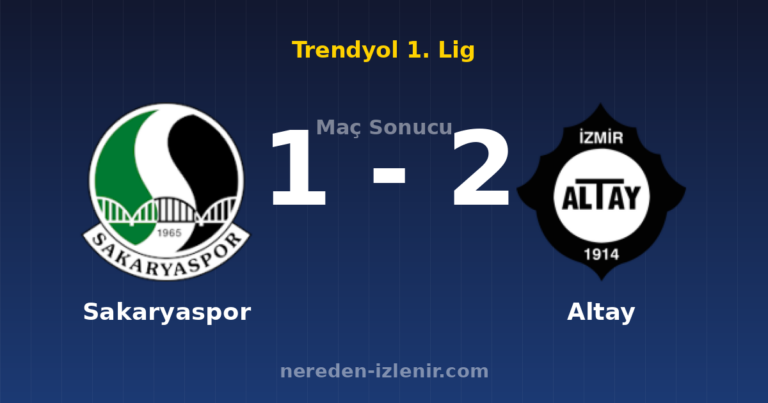 Sakaryaspor 1-2 Altay