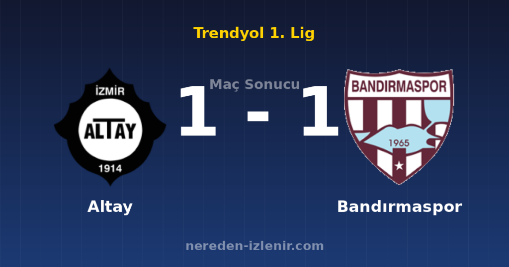 Altay 1-1 Bandırmaspor