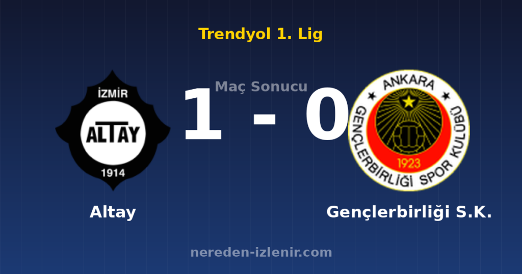 Altay 1-0 Gençlerbirliği S.K.