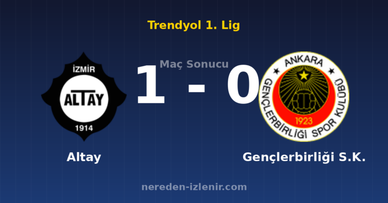 Altay 1-0 Gençlerbirliği S.K.