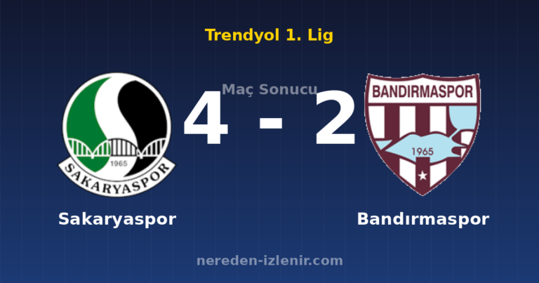 Sakaryaspor 4-2 Bandırmaspor