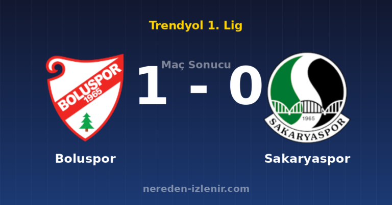Boluspor 1-0 Sakaryaspor