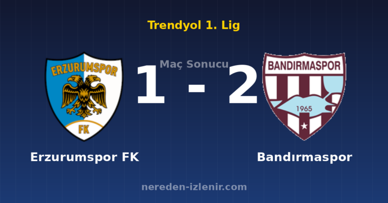 Erzurumspor FK 1-2 Bandırmaspor