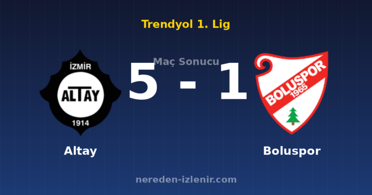 Altay 5-1 Boluspor