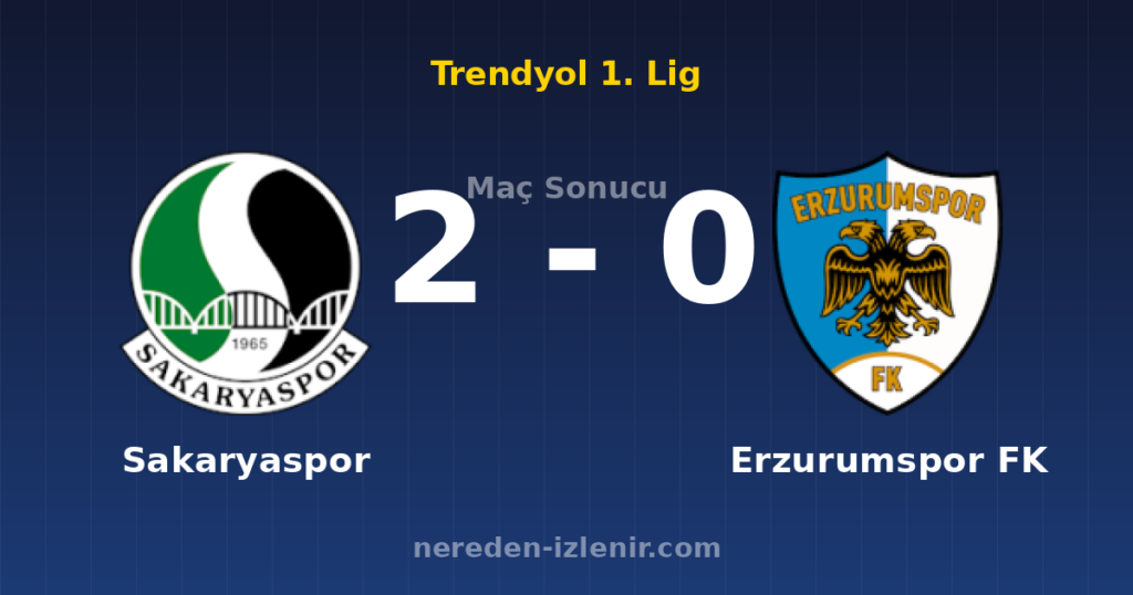 Sakaryaspor 2-0 Erzurumspor FK