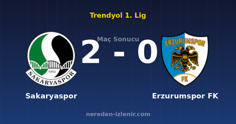 Sakaryaspor 2-0 Erzurumspor FK