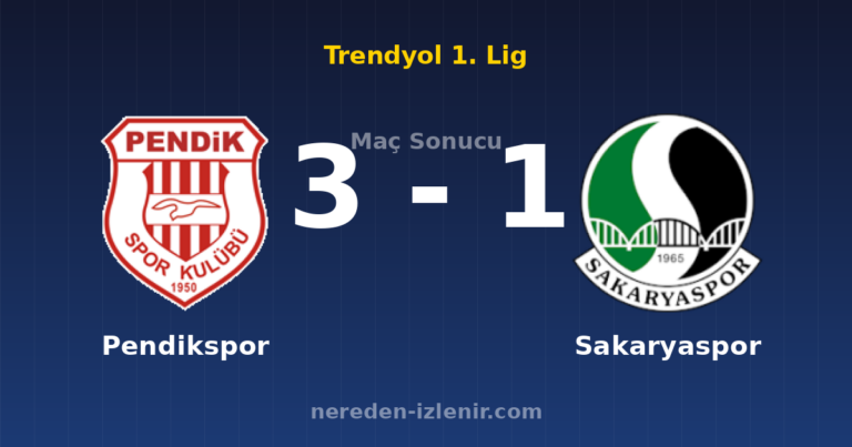 Pendikspor 3-1 Sakaryaspor