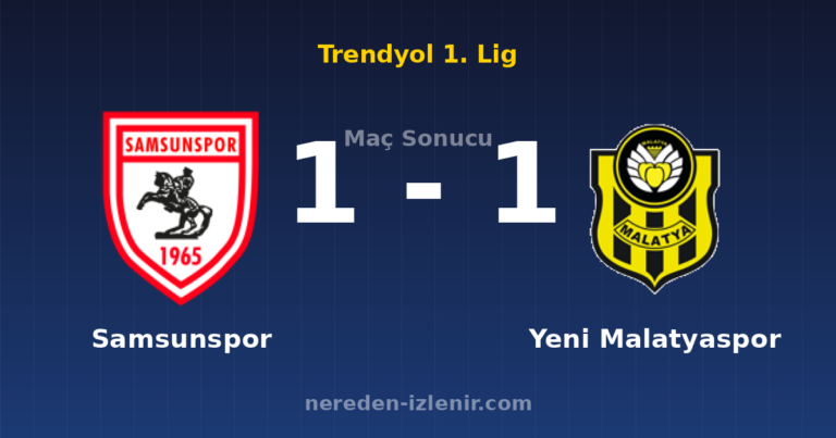 Samsunspor 1-1 Yeni Malatyaspor