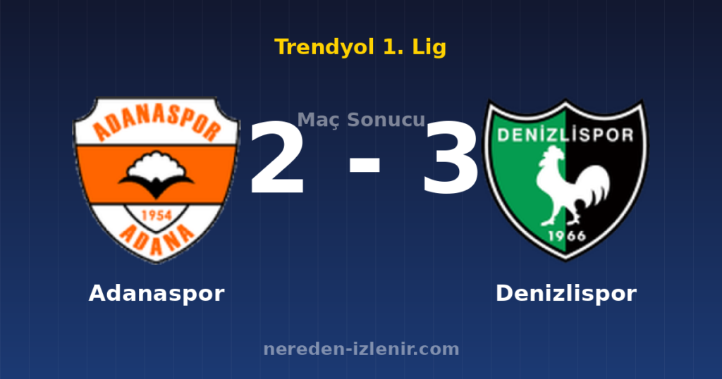 Adanaspor 2-3 Denizlispor
