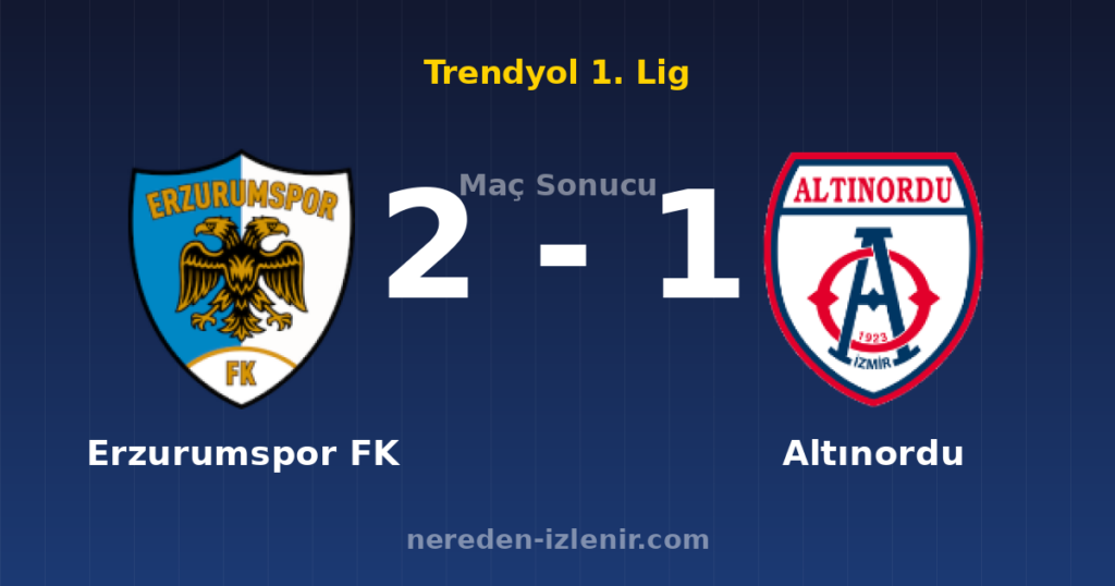 Erzurumspor FK 2-1 Altınordu