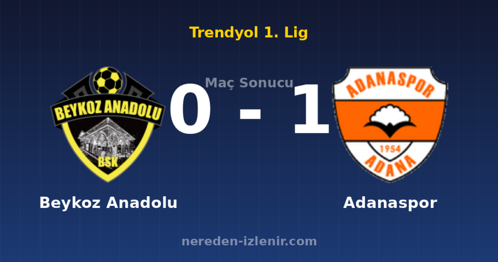 Beykoz Anadolu 0-1 Adanaspor
