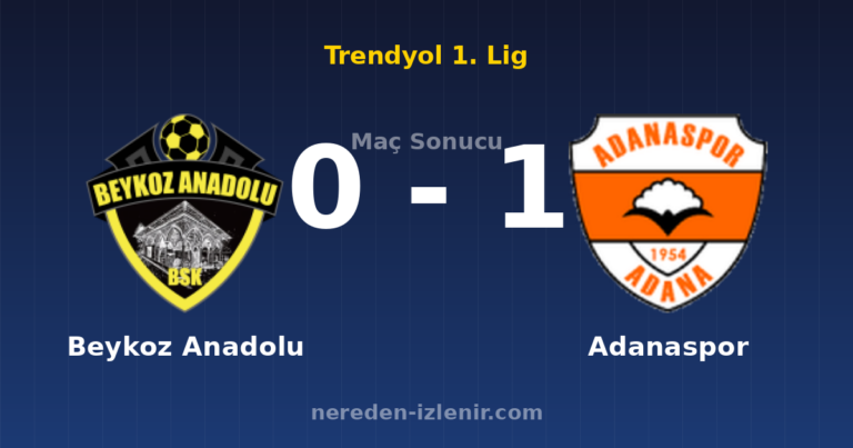 Beykoz Anadolu 0-1 Adanaspor