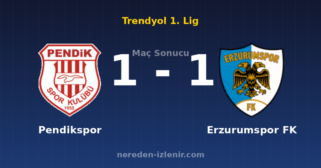 Pendikspor 1-1 Erzurumspor FK
